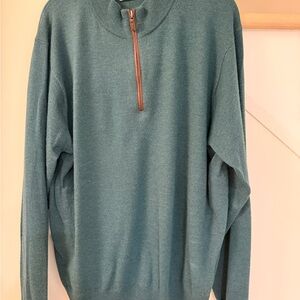 Peter Millar Men's Blue Zip-Up Sweater